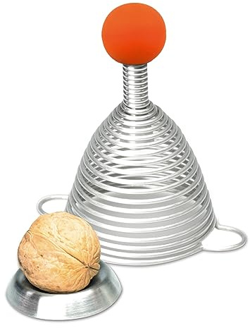 Take2 Naomi Silicone Palla Schiaccianoci, Acciaio Inossidabile, 7.5 x 7.5 x 12.5 cm, Acciaio Inox, Orange,Silber, 7.5 x 7.5 x 12.5 cm