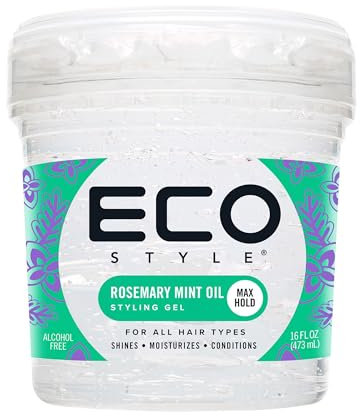 Eco Style Rosemary Mint Eco Styler Hair Gel, Hydrate and Style, Alcohol-Free, 473 ml (Pack of 1)