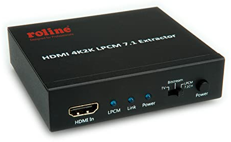 ROLINE Extracteur Audio HDMI 4K2K LPCM 7.1 | convertisseur HiFi stéréo audio | soutient le signal vidéo 3D