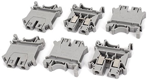 Sourcingmap a14120800ux0422 800V 57A 6mm2 UK6N Morsettiera per guida DIN, colore grigio, 6 pezzi