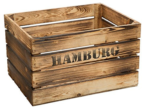 geflammte massive Obstkiste 49 x 42 x 31cm / Apfelkiste / Weinkiste aus dem Alten Land (HAMBURG)