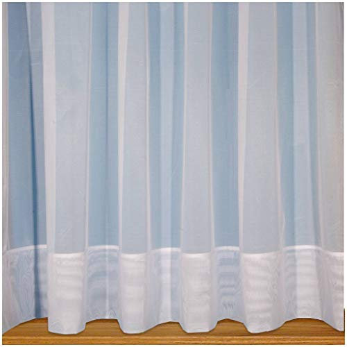 John Aird Sarah - Plain White Net Curtain With Envelope Base - Width Sold By The Metre Drop: 45 (114cm)