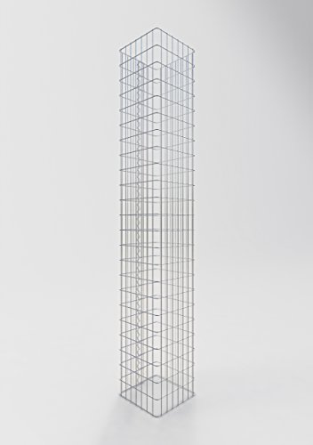 GABIONA pelare stenkorg-ggabione hakig, maskbredd 5 x 10 cm, höjd 230 cm, spirallås, galvaniserad (37 x 37 cm)