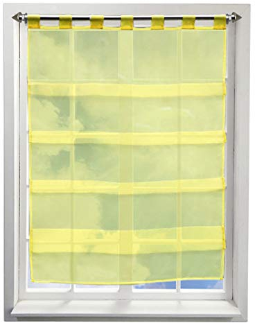 BAILEY JO Gardine mit Falten Schlaufen Gardinen Voile Lichtdurchlässig Vorhang (BxH 70x110cm, gelb)