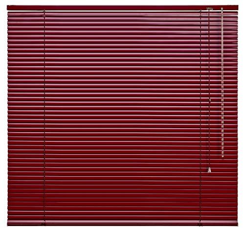 Alu Jalousie Aluminium Jalousette Klemmfix ohne Bohren Tür Fenster Rollo Lamellen Vorhang 10 Farben Breite 50 cm bis 240 cm Länge 130 cm 160 cm 220 cm Metall Klemmträger (110 x 160 cm Weinrot)