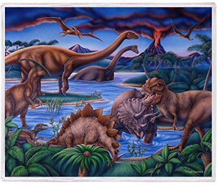 YISUMEI Decke 125x150 cm Kuscheldecken Sanft Flanell Weich Fleecedecke Bettüberwurf Dinosaurier