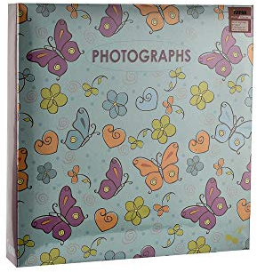 Arpan Album fotografico a 3 anelli, con tasche grandi, contiene 500 foto da 15,2 x 10,2 cm, per matrimoni, compleanni di bambini (farfalla)