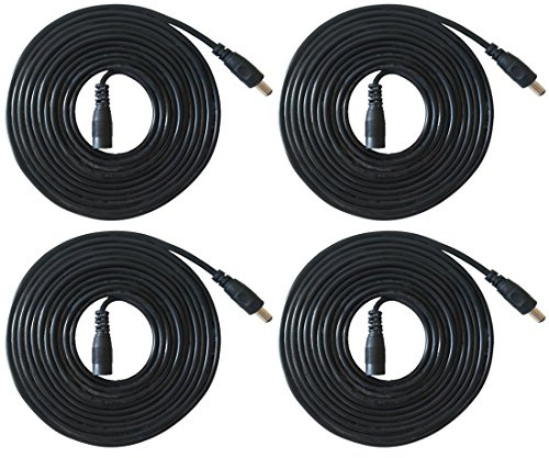 Liwinting 4 Pezzi 1m Cavo di Prolunga DC Maschio a Femmina Cavo di Alimentazione del Connettore 12V 2,1 mm x 5,5 mm per Adattatore di Potenza, LED, Fotocamera CCTV Potenza, Monitor e più - Nero