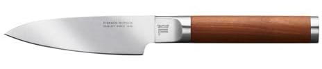 Fiskars Norden grönsakskniv, bladlängd 10,6 cm, blad av tyskt stål och handtag av finskt björkträ, stål/trä, brun, 1026424