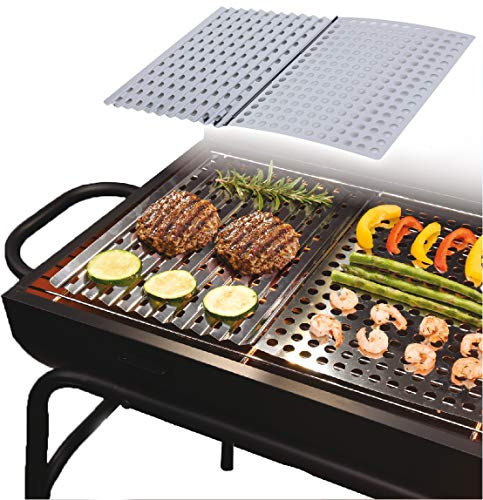 URBN-CHEF Lot de 2 grandes feuilles de métal pour barbecue en acier inoxydable pour une cuisson plus lente