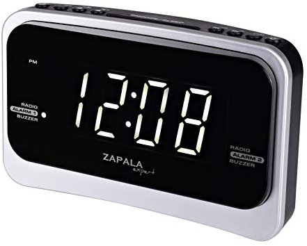 ZAPALA Expert Wake-Up Alarm Clock with FM Radio for Bedside or Kitchen, Dual Alarm, Sleep & Snooze Function, FM Radio with 10 Preset Station, USB Port for Smart Phones and Tablets Charging