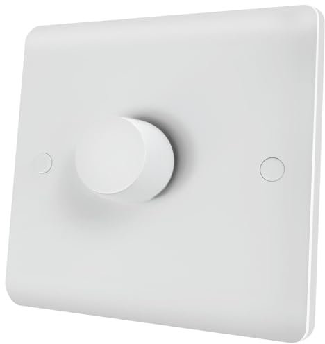 iolloi LED Dimmer Switch For Dimmable LED Incandescent Halogen Bulbs, Push on/off Rotary Universal Dimmer-Switch, No Neutral Required,1 Gang 2-Way,3-100W (1-10 LEDs)