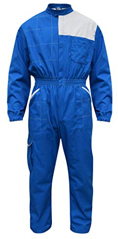 C.B.F. Balducci Group für Herren Arbeitsanzug aus 100% Baumwolle mit Mehreren Taschen,Ohne Gummizug an den Handgelenken,Langarm Extra groß Hellblau/grau