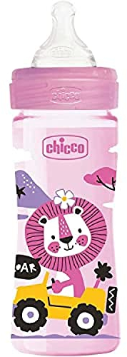 Chicco Benessere Biberon Flusso Medio in Plastica con Tettarella in Silicone, 250 ml, 120 g