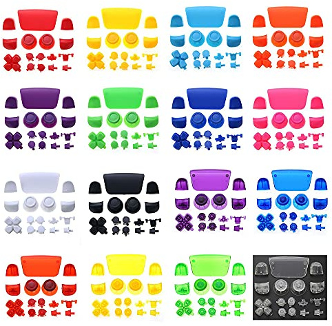 Full Buttons Set for PS5 Joysticks Dpad R1 L1 R2 L2 Direction Key ABXY Buttons Trigger Button Cap Cover for PS5 BDM-010 Game Console (Luminous)