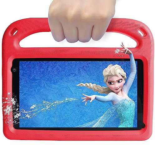 GOODTEL Tablet para Niños 7 Pulgadas Android Tableta con 32GB ROM (TF 1TB), WiFi, Bluetooth, GPS, GMS Certified, Pantalla IPS HD, Doble Cámara, Control Parental, Tablet Infantil con Funda EVA (Rojo)
