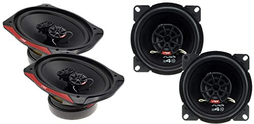 VIBE Audio Slick 6” x 9” Triaxial speaker - 160/480 W (RMS/MAX), Black & VIBE Slick 4” Coaxial speaker - 50/150 W (RMS/MAX) SLICK4-V7, Black