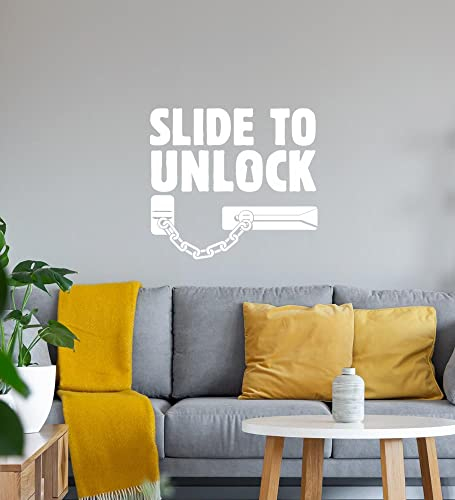 slide to unlock Türkette Wandtattoo Weiß Aufkleber 50 x 45 cm