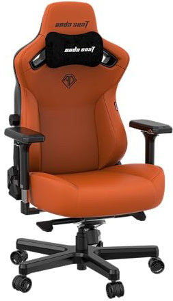 Anda Seat Kaiser 3 Gaming Chair for Adults - Large Reclining Video Game Chairs, PVC leather Ergonomic Gaming Chair, Heavy Duty Neck & Back Lumbar Support, Luxury Orange Computer Chairs for Home & Work
