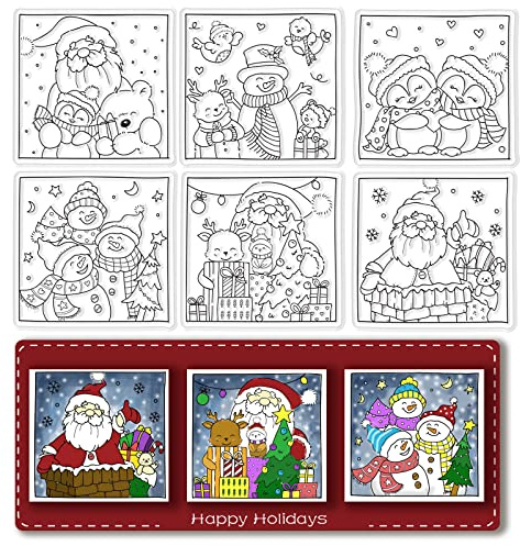 craspire Weihnachten Klarer Stempel Weihnachtsmann Schneemann Silikonstempel Siegel Transparente Gummistempel Für Weihnachtskartenherstellung Dekoration DIY Scrapbooking Dekor Handwerk