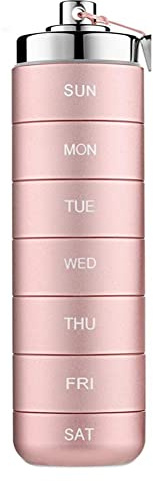 BYNYXI Metall Pillendose 7 Tage Morgens Abends, Wasserdicht Pillenbox Aluminium Tragbarer Wöchentlicher Pillendose Versiegelte Medikamentenbox Reise Pillenbehälter für Vitamine, Medizin, Fischöl