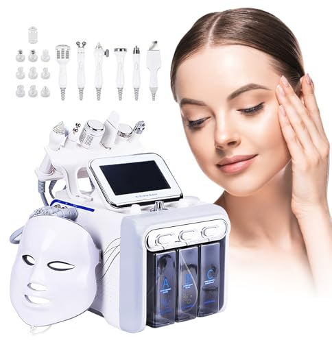 7in1 Hydro Facial Gesichtspflegegeräte Profi Wasser Dermabrasion Tiefenreinigung, H2-O2 Anti Falten Maschine Hydra Gesicht Maschine