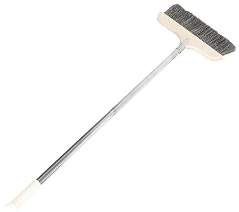 KONTONTY Detachable Soft Bristle Broom with Long Handle Indoor for Home Office Lightweight Space-saving Design for Efficient Floor Sweeping for Hardwood Carpet Surfaces