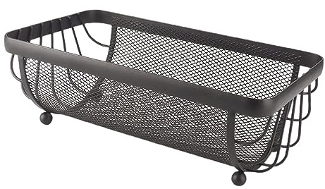 MagiDeal Metal Wire Fruit Basket Fruit Bowl Large Capacity Snack Vegetables Serving Bowl Basket Holder for Pantry Dining Table Living Room Counter, Rectangular