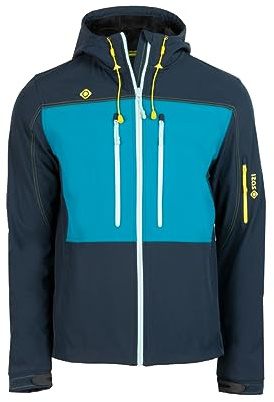 Izas Konka Chaqueta Soft Shell AWPS de Hombre Térmica, Elástica, Cortavientos y Resistente al Agua. Capucha y Bajo Ajustables. Bolsillos con Cremallera. Interior de Pelo