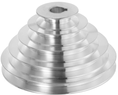 uxcell Aluminum A-Type 5 Step Pulley Wheel 19mm Bore 55-150mm Outer Dia for A-Type V-Belt 12.7mm Belt Width
