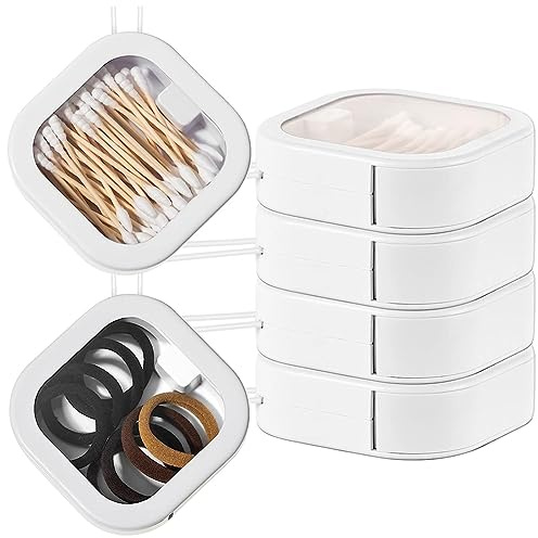 Comphic 4 Stück Haargummi-Organizer, Tragbare Aufbewahrungsbehälter für Haaraccessoires, Stapelbare Haargummi-Halternadel,