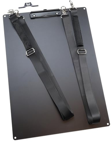 Schwarzes Klemmbrett aus Metall, Arbeitsklemmbretter mit Stifthalter, A3-Größe, vertikales Klemmbrett, Schulbedarf, Zeichenbrett mit 304 Edelstahl-Clips