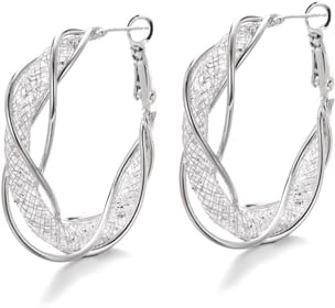 Moguri Lymphdrainage Schlankheits Creolen, Lymphvity Magnetotherapie Germanium-Ohrringe, Akupunktur Therapie Ohrringe, Modeschmuck, Geschenk für Frauen und Mädchen