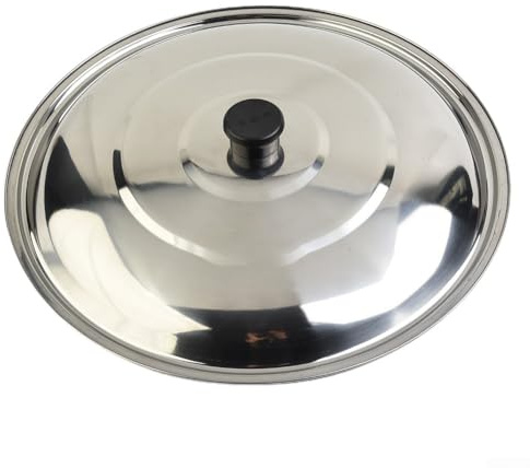 FUBESK Edelstahl-Pfannendeckel, Pfannendeckel, Bratpfannenabdeckung, Kochgeschirr-Deckel, Kochgeschirr-Deckel, Glastopfdeckel, Wok-Abdeckung (34 cm)