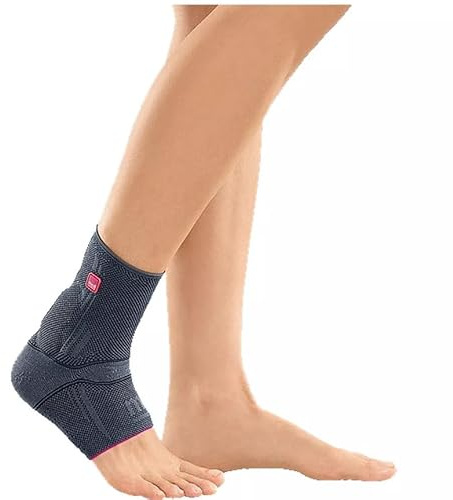 medi Achimed Achillessehnenbandage unisex – Knöchelbandage zur Entlastung der Ferse – Fußbandage beidseitig tragbar mit Komfortgestrick und Entlastungszone – Silber/Größe III