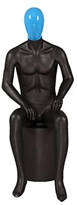 Männlicher Schaufensterpuppenkörper - Sitzende Haltung, Modell-Display-Torso mit Sockel, Einzelhandelsschaufensterpuppen - Material, leicht anzuziehen, für Bekleidungsges