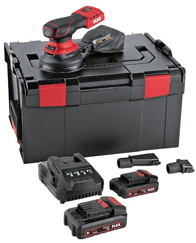 Flex Akku-Exzenterschleifer ORE 2-125 18-EC/2.5 Set (mit Akku, inkl. Schnellladegerät, Schleifteller-ø 125 mm, Multisander mit Drehzahlregelung 18 V) 532083