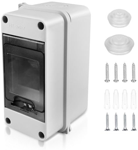 Quadro Elettrico Esterno, Scatola Elettrica da Esterno, Quadro Elettrico Interno di Distribuzione con 1 Fila, Quadro Elettrico 3 Moduli Impermeabile IP65, Scatola Elettrica da Parete per Giardino