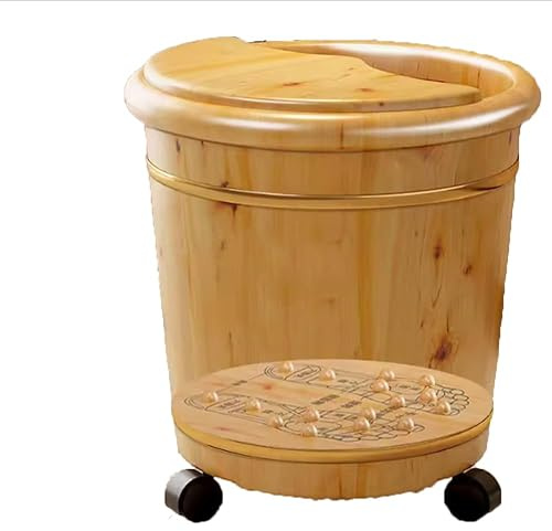 RR-YRN Foot Tub Wooden Foot Basin Foot and Leg Spa for Adults Sauna Wooden Bucket Large Foot Bath Spa Tub Foot Massage Spa for Home