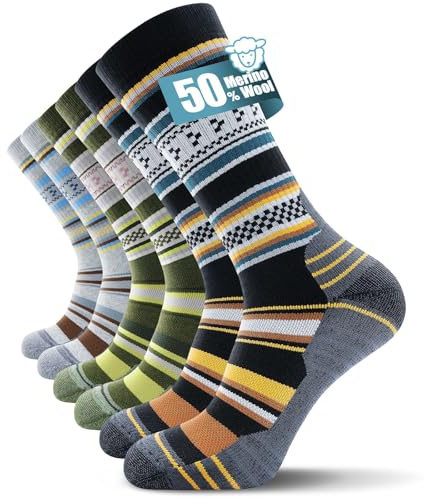 TANSTC Calcetines Térmicos de Lana Merino para Hombre Invierno, Exterior y Trekking [35-38], Transpirables, Acolchados y Cálidos, Talla S