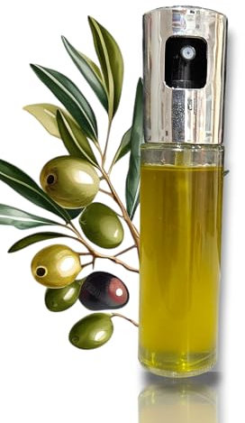 Terryshop74 Bottiglia Olio Spray Spruzzatore Olio Spray per Cucina e Friggitrice ad Aria 100ml Spray Olio Cucina Antigoccia, Oliera di Vetro con Dispenser Accessori Friggitrice Poco Olio
