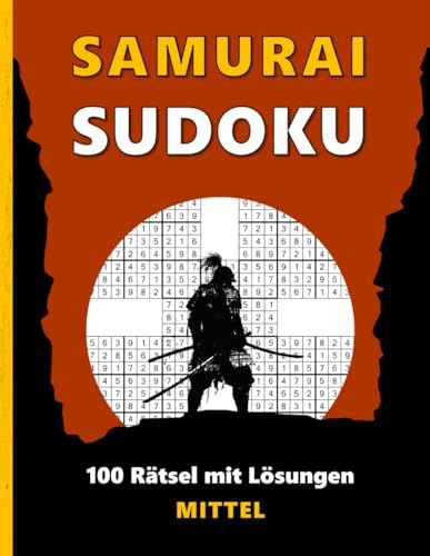 Samurai Sudoku - Mittel: Großdruck Rätselbuch für Erwachsene - 100 Samurai Sudoku Rätsel mit Lösungen