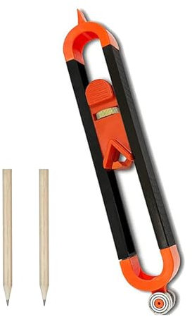 Jimkply Konturenlehre, Anreißwerkzeug, Contour Gauge mit 2 Bleistifte, Konturenlehre mit Schloss, Beidseitiges Design Konturenlehre, für Handwerk, Tischlerei, Bau