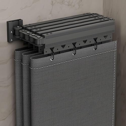 Barra de Cortina de Ducha Plegable con Ventosa, Barra de Cortina de Esquina de Montaje En Pared, Barra de Cortina de Ducha de Ángulo Ajustable, Barra de Cortina de Deformable Sin Taladro(3-fold