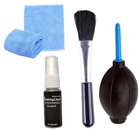 Gadpiparty Computer Cleaning Brush Set Suitable for Home Appliances and Hard-to-reach Spaces 4pcs with Air Blowing Spray and High-grade Cloth for Cleaning Electronics and PC Cases