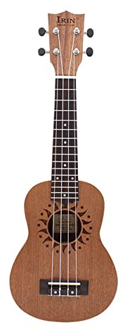 XANHOY 53,3 cm Nylonsaiten Ukulele Einfaches Muster Ukulele 4 Saiten Kleine Gitarre Einfaches Musikinstrument