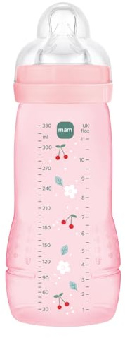MAM Easy Active 6 mesi in più colore bacche (330 ml) - con ciuccio in silicone flusso X velocità ultra veloce - per bambini con chiusura ermetica