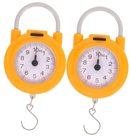 FOMIYES 1 Paar Tragbare Fischereiskala Angelwaagen hängende Waage kleine Fischschuppe Federwaage Mehrzweckwaage Waagen mit Waagen für Gepäck Fischwaage Plastik Yellow