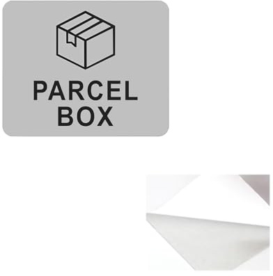 Tivleed Parcel Box Sign, Parcel Box Outdoor, Parcel Box Sticker - Silver Acrylic Self-Adhesive 9x11cm Waterproof Delivery Sign for Post Box, Mailbox, Door