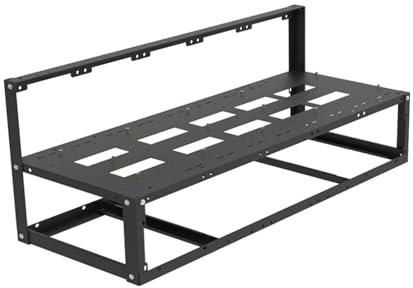 8-GPU Open-Air Mining Rack - Stapelbares Mining Case für Grafikkarten | Robuster Rahmen, Leicht Zusammenzubauen, Perfekt für Krypto, Desktop Rig, Miining Setup, Langlebiges Open-Air Miining Case,